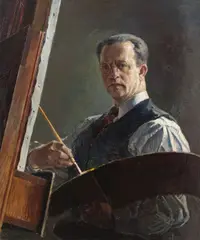 Abraham Bogdanove, Self Portrait, oil on Masonite