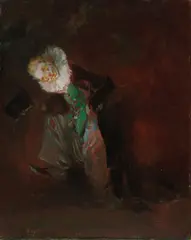 Everett Shinn, Another Clown, 1947, oil on paper laid down on board