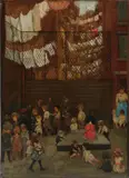 Jerome Myers, Schoolyard Games, oil on canvas