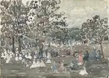 Maurice Brazil Prendergast, Central Park, circa 1907, watercolor and graphite on paper