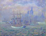 Theodore Earl Butler, Sailboats, Upper Bay, New York, oil on canvas