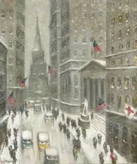 Guy Carleton Wiggins, Wall Street Winter, oil on canvas