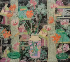 Emma Fordyce MacRae, Orientalist Floral Still Life, 1922, oil on canvas laid down on board