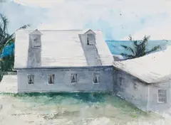 Stephen Scott Young, Ocean Cottage (Study), 1991, watercolor on card