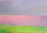 Wolf Kahn, Pink Light on the Sea, 1995, oil on canvas