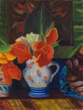 Joseph Stella, Red Cannas, oil on canvas