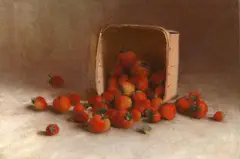 Joseph Decker, Box of Strawberries, oil on canvas
