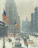 Guy Carleton Wiggins, The Library Winter, 1940, oil on canvas