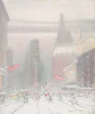 Times Square, New York City by Johann Berthelsen, oil on canvas, sold May 2024