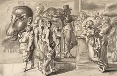 Reginald Marsh, Milo the Mule Face Boy, 1947, ink and ink wash on paper