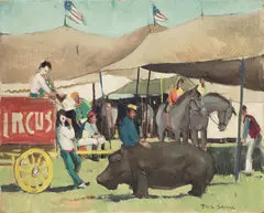 Paul Sample, Hippo, oil on canvas