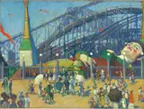 Gertrude Fiske, Amusement Park, circa 1925, oil on canvas