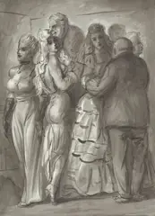 Reginald Marsh, Dance Hall, 1939, ink and ink wash on paper