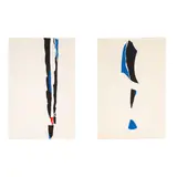 Emerson Woelffer, Group of two collages, 1976, Color-aid paper collage on paper
