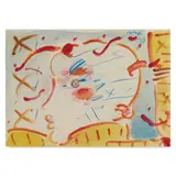 Peter Max, Portrait, 1992, watercolor and colored pencil on paper