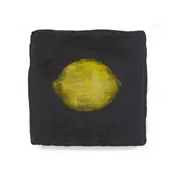 Donald Sultan, Single Lemon May 18, 1989, 1989, oil, tar and spackle on vinyl tile on wood