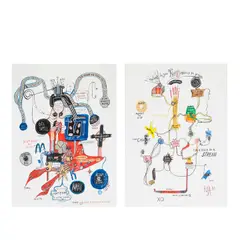 Jason McLean, Group of two works on paper, 2004, gouache and ink on paper