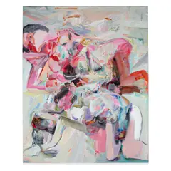 Haeri Yoo, Lazy Sitter, 2010, acrylic, spray paint and collage on canvas