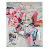 Haeri Yoo, Lazy Sitter, 2010, acrylic, spray paint and collage on canvas