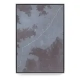 Tony de Los Reyes, Border Theory (rio grande/greyscale 6), 2014, dye, acrylic, ink and oil on linen in artist's frame