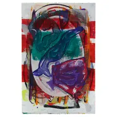 Jon Pestoni, Untitled, 2015, oil and mixed media on paper, mounted on aluminum