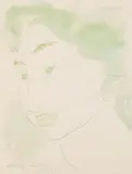 Portraits of a Woman (a group of three) by Madge Tennent, 1955, two watercolor on paper, one colored pencil on paper, sold Aug 2023