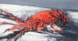 Roselle Davenport, Crayfish, Trees, Mountain (a group of three), Crayfish oil on Masonite; Trees and Mountain felt tip pen on paper