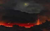 D. Howard Hitchcock, Halema'uma'u, Lake of Fire, Kīlauea Crater, oil on canvas