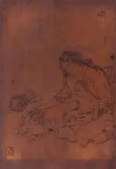 Charles William Bartlett, Hawaiian Mother and Child; The Diver Hawaii (double-sided), circa 1923-27, both signed with the artist's device within the plate