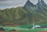 Ethel, Sugar Cane Mill, Windward Oahu Plantation, 1942, oil on canvas laid to board