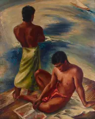 Robert Benjamin, Two Young Men, 1940, oil on canvas