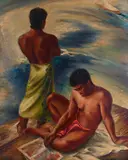 Robert Benjamin, Two Young Men, 1940, oil on canvas