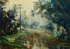Hiroshi Tagami, After the Rain (Waiāhole, Oahu, Hawaii), 1967, oil on canvas