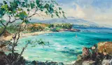 Hajime Okuda, Mauna Kea Hotel Beach, Kamuela, Hawaii, oil on canvas