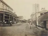 Various Photographers, Twenty-five Historic Honolulu Photographs, including Down Fort [Street from] Hotel Street, 1898 by Joaquin A. Gonsalves (1855-1931), and other views of Alakea, Bethel, Fort, Hotel, King, Merchant, Queen, Richards, and South Streets and Nuuanu Avenue, sepia-toned gelatin silver prints