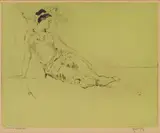 John Melville Kelly, Nanea,, Drypoint over yellow-green aquatint tone plate on wove paper