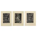 Cornelia MacIntyre Foley, Bamboo Hula; Bamboo Hula; Hawaiian Dancer, c. 1930 (2); c. 1937, A group of three woodcuts on Japan paper, each signed in pencil