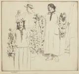 John Melville Kelly, Lei Sellers, c. 1930, Drypoint and etching on wove paper