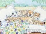 Eugenia, Cheetahs, oil on canvas