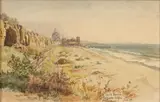 Paul, A view of Santa Monica, watercolor on paper affixed to board