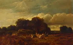 The woodcutter by Sidney Richard Percy, oil on canvas, sold May 2023