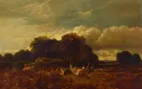 Sidney Richard Percy, The woodcutter, oil on canvas