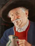 Otto Eichinger, A good drink, oil on board