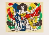 Fernand Léger, Les quatre cyclistes, c. 1948, Lithograph in colors on Arches paper