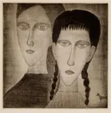 Yōzō Hamaguchi, Gypsy (M. Gallery 32), 1954, Mezzotint on wove paper