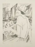 Jean-Emile Laboureur, Jeune fille au cocktail (1921; L. 224), Engraving on laid paper