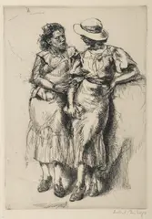 Isabel Bishop, Noon Hour (1935), Etching on laid paper