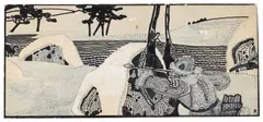 Nicholas Roerich, The Hunt, pen, ink, watercolour and bodycolour on card