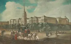Russian School 19th century, View of the Admiralty building, St. Petersburg, oil on canvas