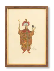 Ivan Bilibin, Queen of Shamakhan for production of 'Le Coq d'Or, watercolour on paper